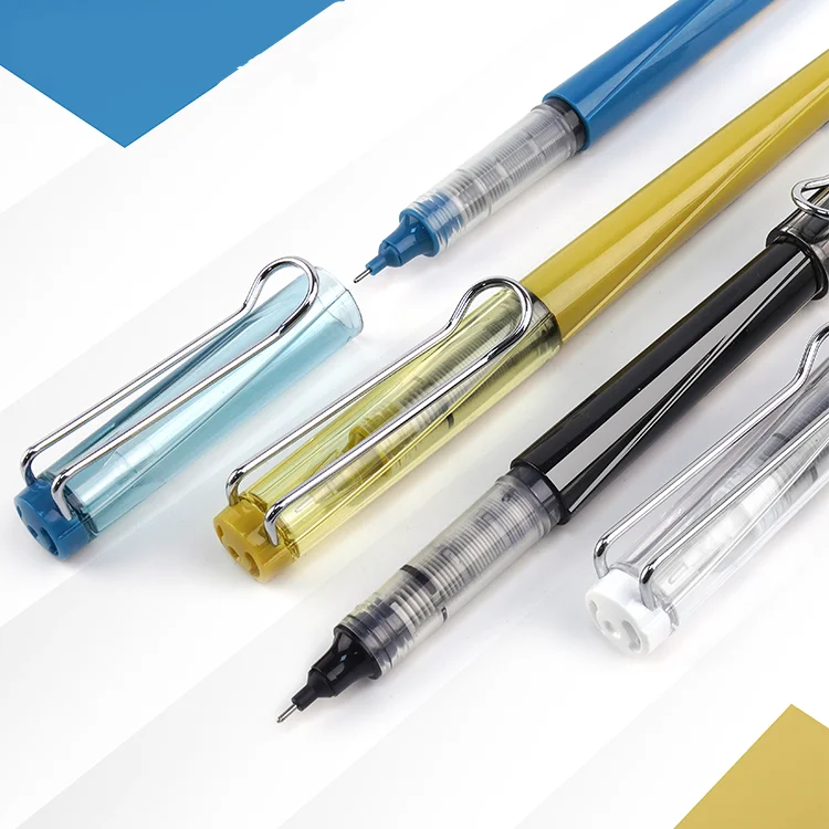 

Straight Liquid Type Self-control Ink Ball Pen 0.5mm Black Quick-drying Needle Tip Student Exam Pen Office Signature Pens DS-905