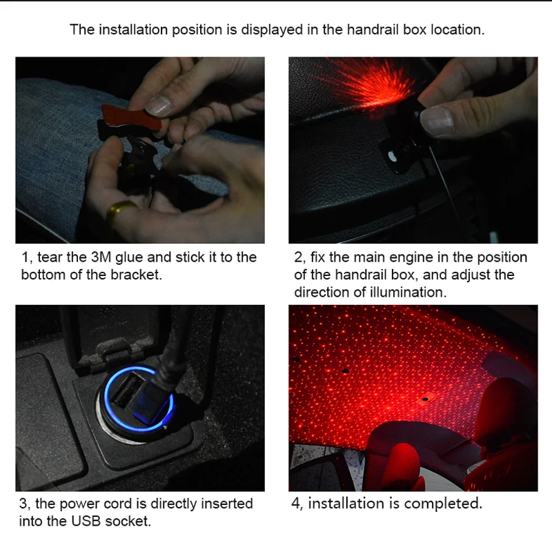 CARCTR USB автомобильный светильник s Автомобильная декоративная лампа DJ RGB музыкальный звуковой светильник светодиодный звездное небо Метеор Звезда Рождественский интерьерный светильник