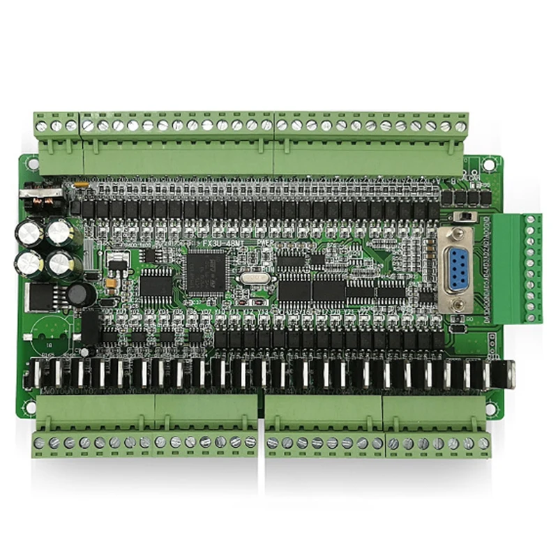 ПЛК промышленная плата управления FX1N FX2N FX3U 48MT 6AD 2DA 24 вход транзисторный выход RS485