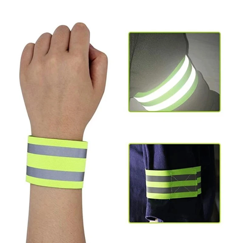 Reflective Bands Elasticated Armband Wristband Ankle Leg Straps Safety Reflector Tape for Night Jogging Walking Cycling | Спорт и