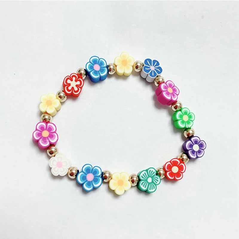Милый маленький свежий Круглый браслет из полимерной глины с улыбкой для женщин