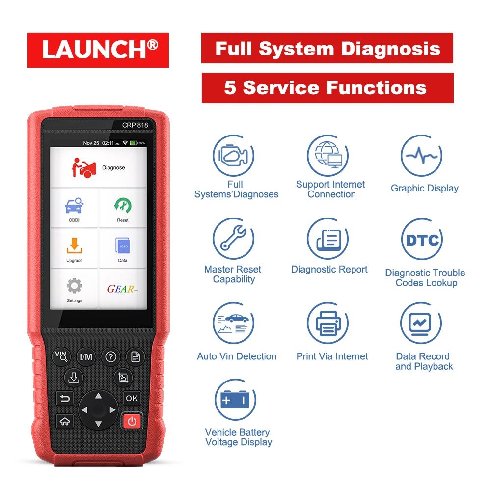 LAUNCH X431 CRP818 CRP 818 автоматический диагностический инструмент для