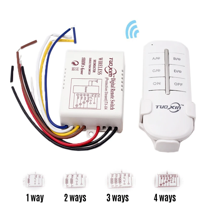 

Digital Remote Control Light Switch Wireless ON OFF Remote Control Switch for Light Bulb Chandelier 220V RF433 1/2/3/4 Ways