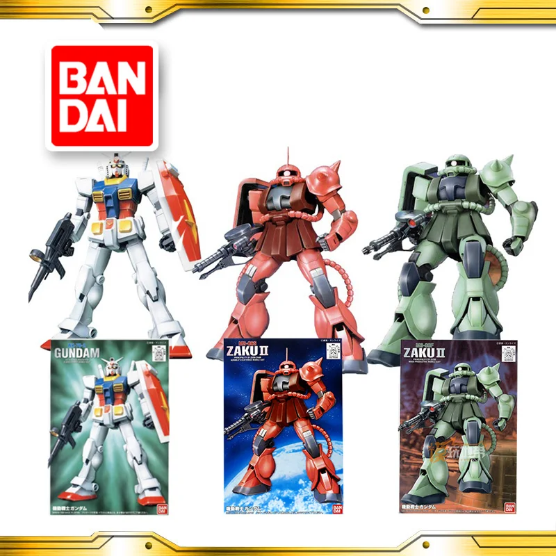 Экшн-фигурки BANDAI GUNDAM FG 01 02 03 UC RX-78-2 ZAKU II MS-06S модель Gundam детский Собранный робот
