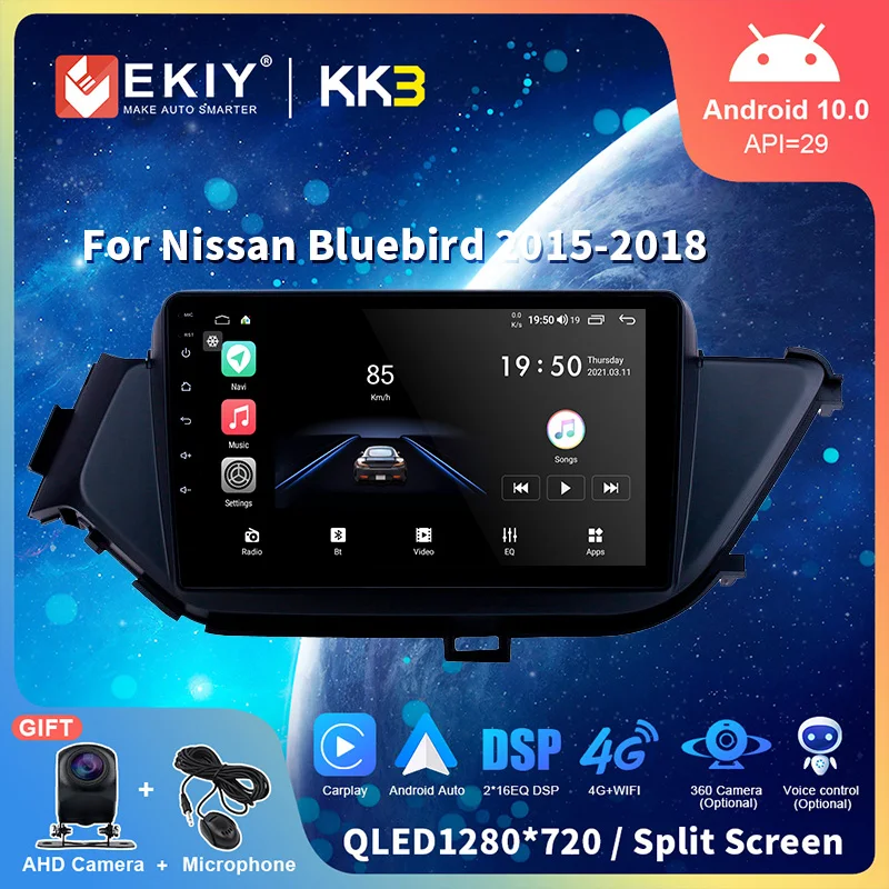 

EKIY QLED Автомагнитола Android 10,0 для Ford Escort 2015-2018 стерео Мультимедиа GPS Навигация Аудио Видео плеер для Carplay головное устройство