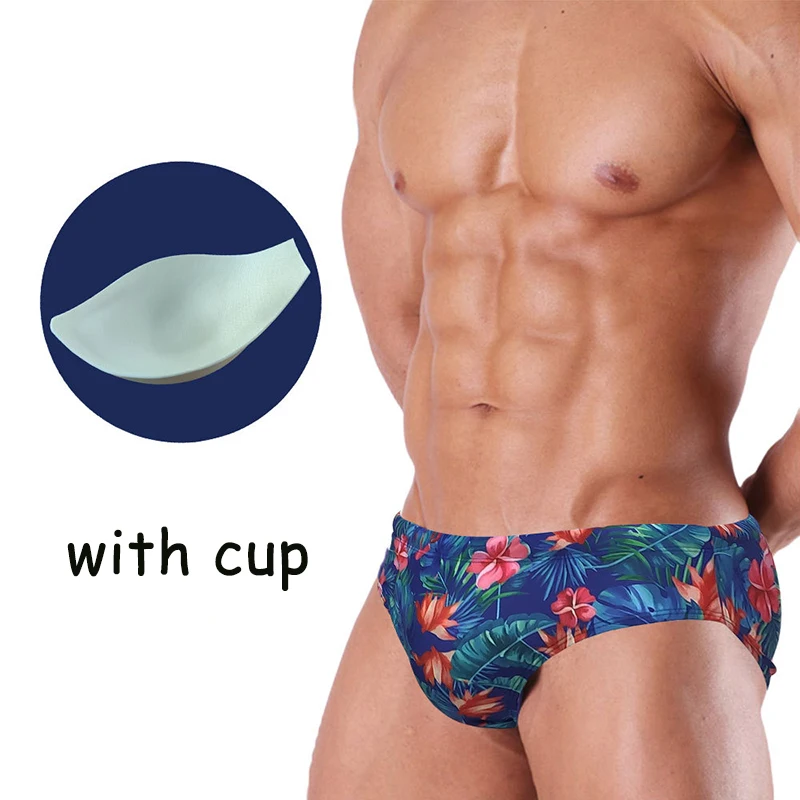 

European And American Swimwear Men Quick Drying Triangle Mens Swimwear Sexy With Cup Men Swimming short Low-waist Man Swimsuits