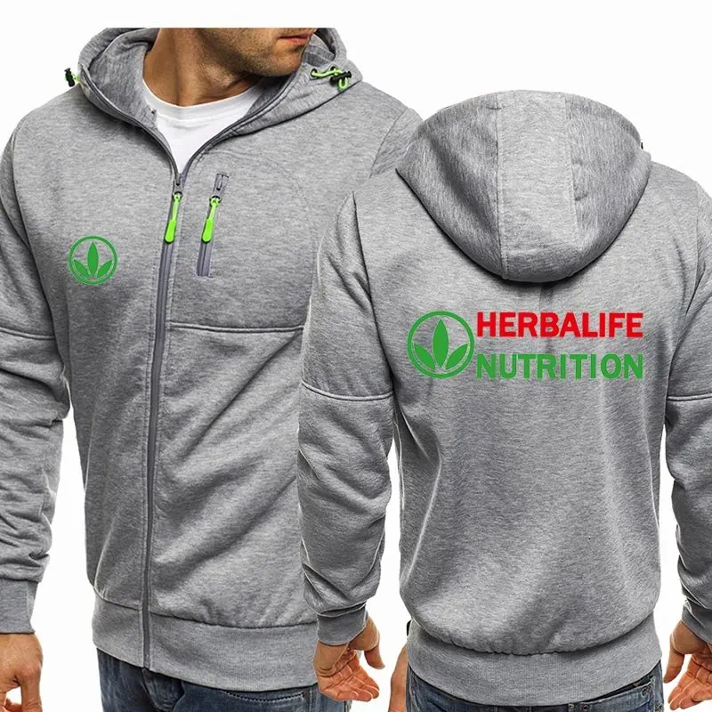 

New Hersalife Nutrition Logo Hoodies Men Spring Autumn Fleece Jacket Male Casual Sportswear Zip Harajuku Hooded Sweatshirt Co