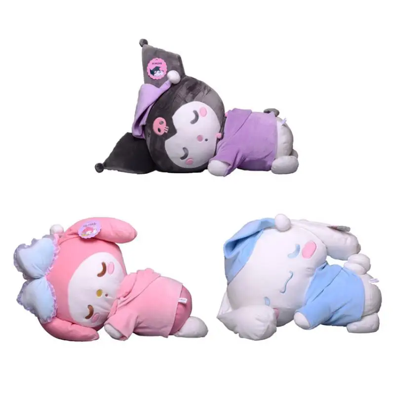 

KAWAII Sanriod Anime cartoon Series soft Cinnamorol melody Kuromi Sleeping position Cute plush toy pillow BABY Boy girl Gift