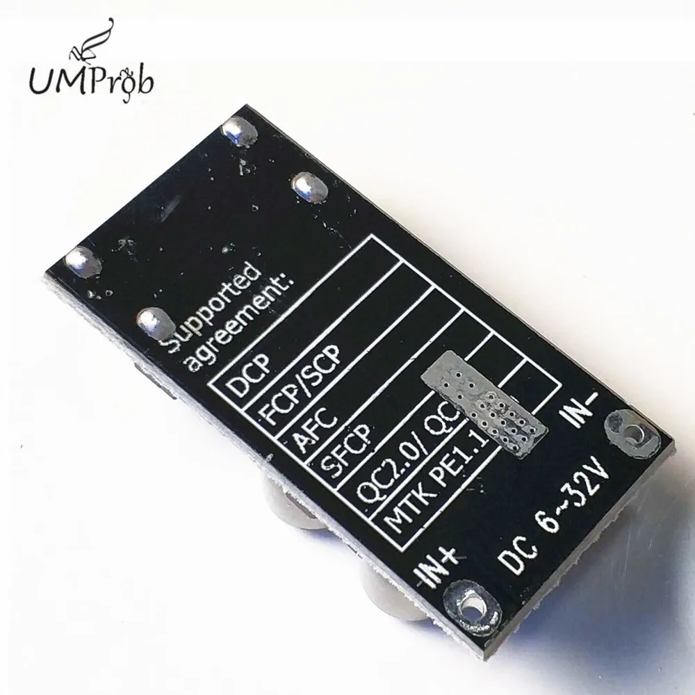 USB конвертер QC3.0 QC2.0 понижающий модуль зарядки 6 32 В 9 12 24 для быстрой печатная плата