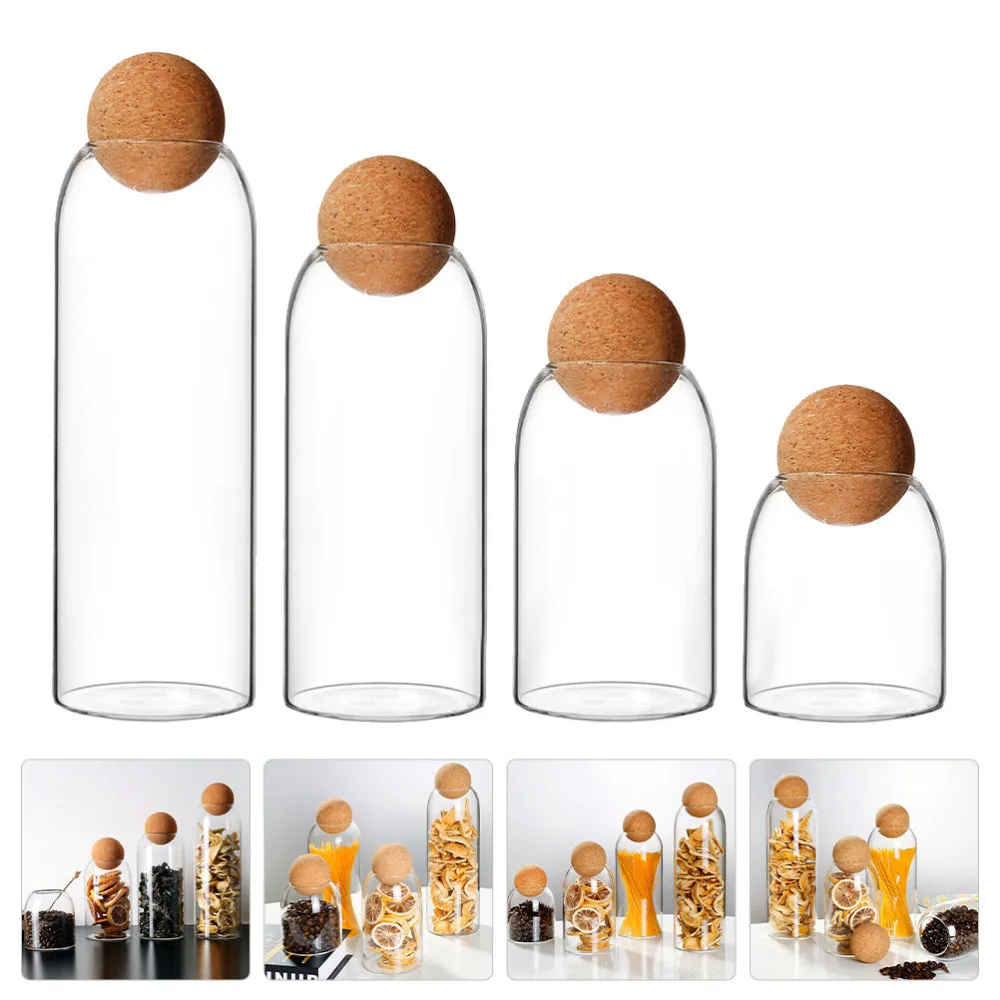 1 компл. кухонная Стеклянная канистра контейнер для хранения зерен банка