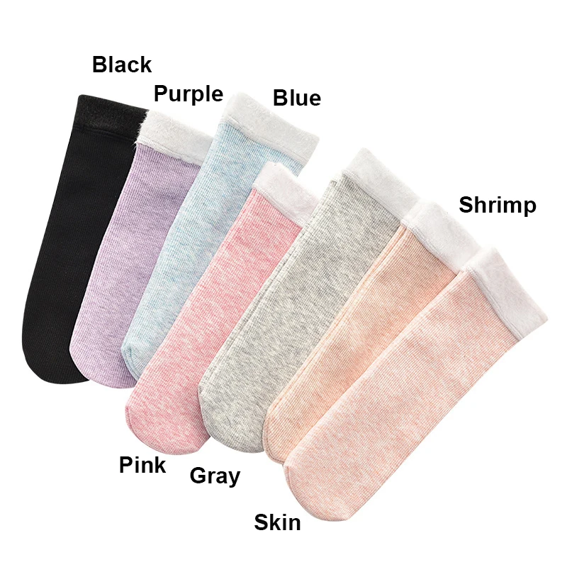 4 пар/лот носки зимние теплые женские цветные хлопковые плюс бархатные плотные