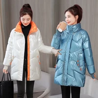 new winter warm thicken jacket glossy stand callor coat women parka jacket 2021 woman clothing casual parkas winter coat