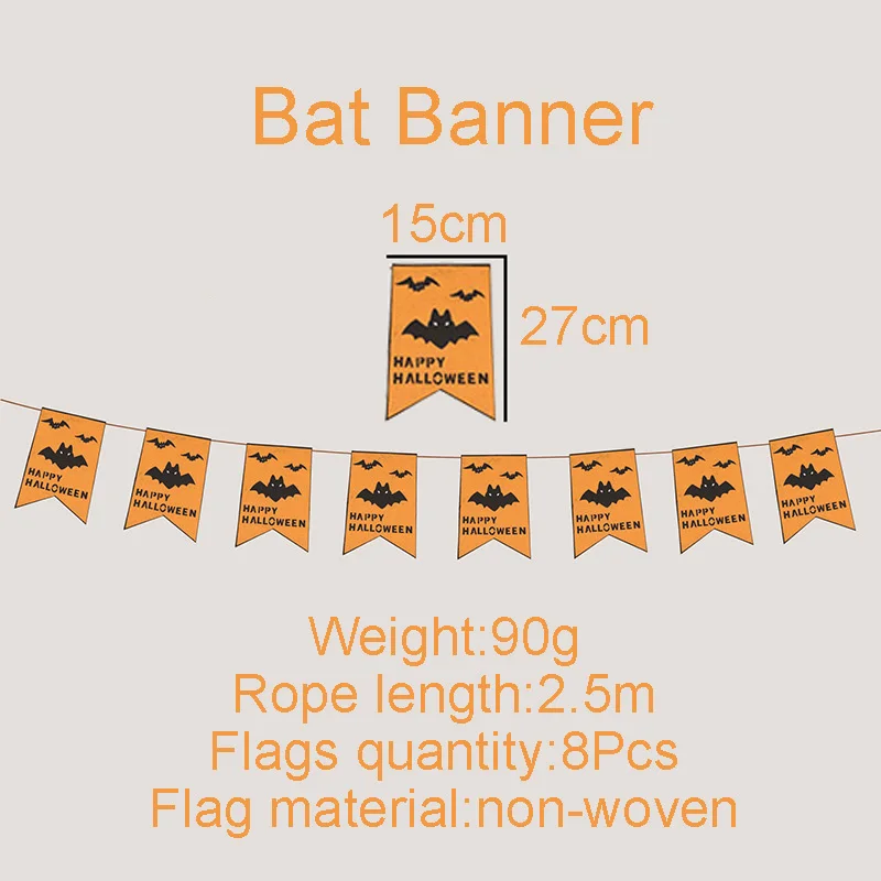 Halloween Decoration Pumpkin Alphabet Non-woven Banner Garland Horror House Bar Party Supplies | Дом и сад