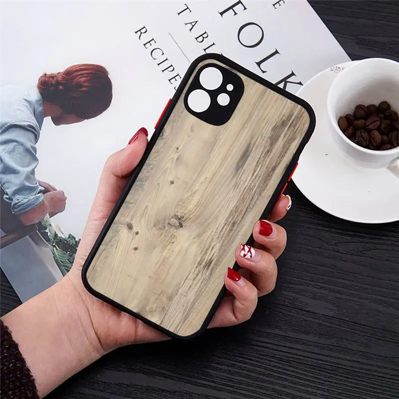 

wood pattern article Phone Case Matte Transparent for iPhone 7 8 11 12 s mini pro X XS XR MAX Plus cover funda