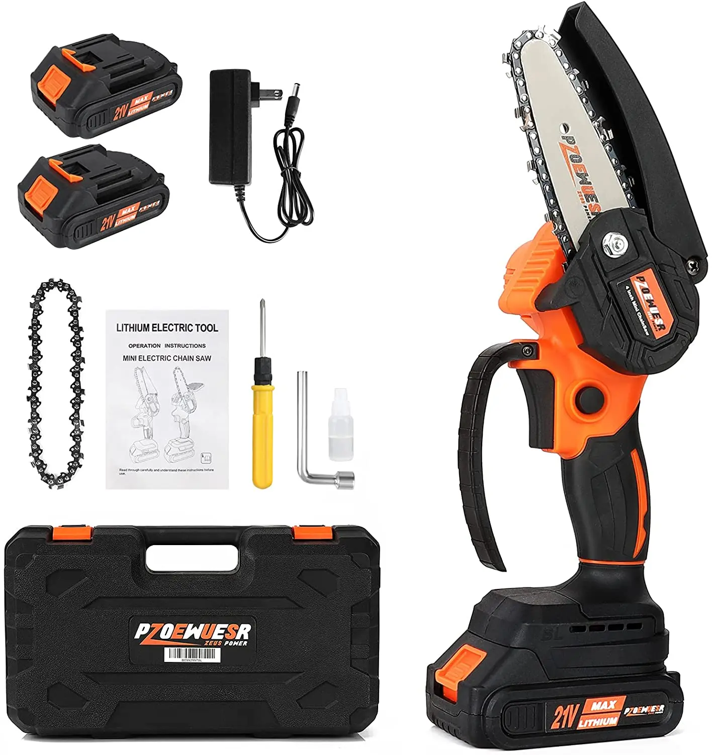 

Mini chainsaw-4 inch Battery Powered Brushless Chainsaw,One-Hand Operated Portable Electric Pruning Metal wall plate