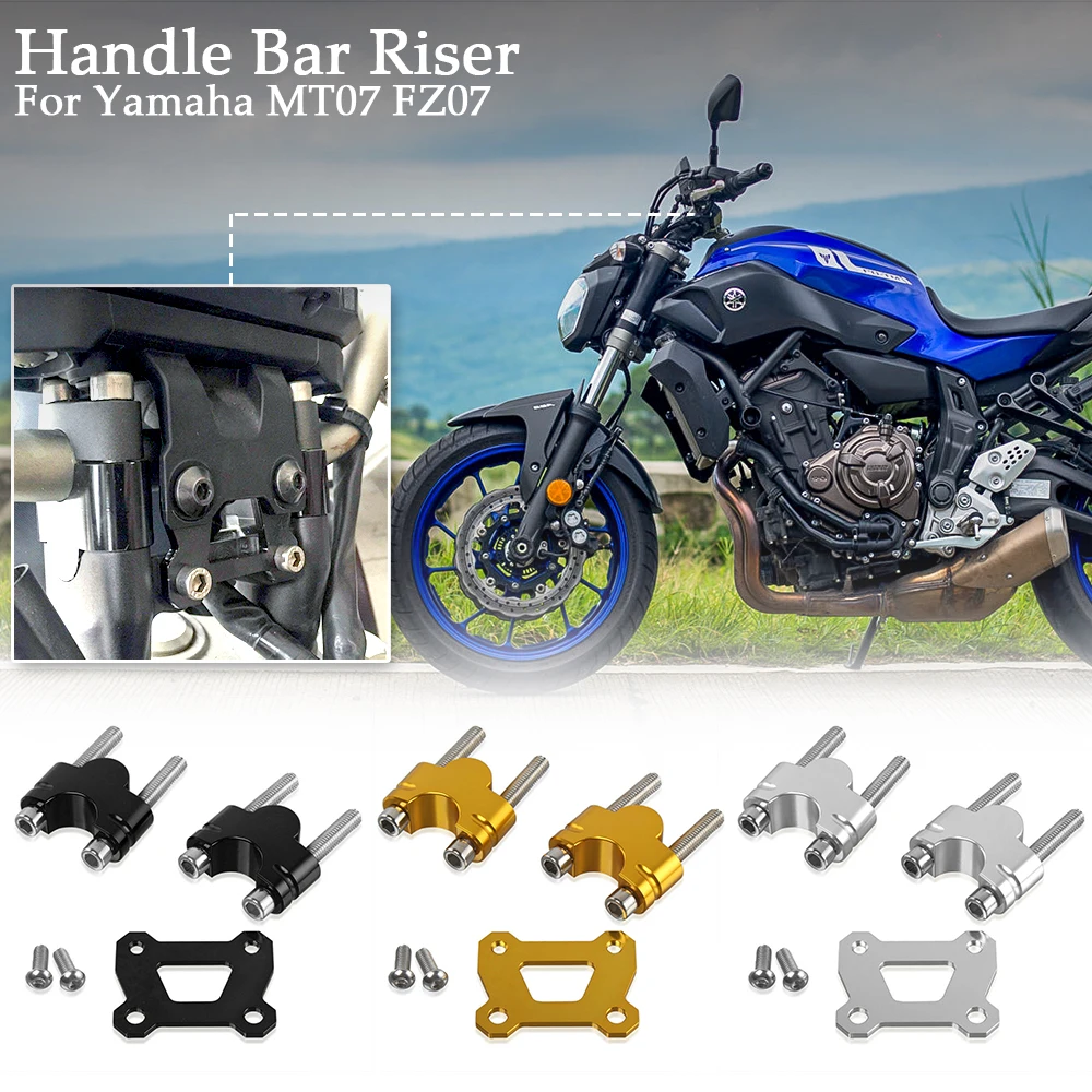 

Motorcycle Accessories Handlebar Riser Mount Clamp for Yamaha MT07 FZ07 MT-07 FZ-07 Tracer Moto Cage 2014-2017 2018 2019 2020 16