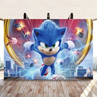 the speed flash sonic kids birthday backdrop photography custom newborn baby city buildings photo background table party decor