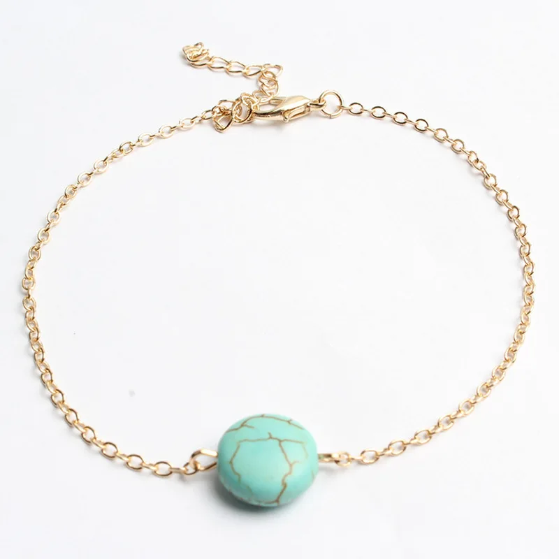 Браслет-цепочка на ногу Женский золотистый серебристый из соснового сплава |