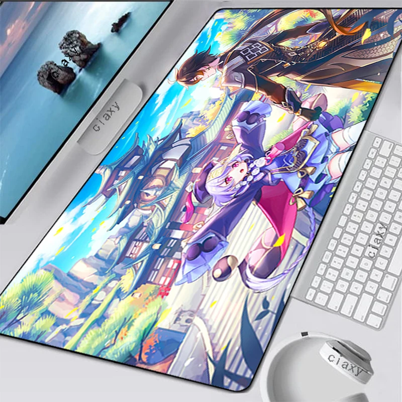 

Mouse Pad Cute Genshin Impact Pads Anime Gamers Accessories Carpets Mause Gamer Computer Mat Pink PC Cabinet Desk Mats Mousepad
