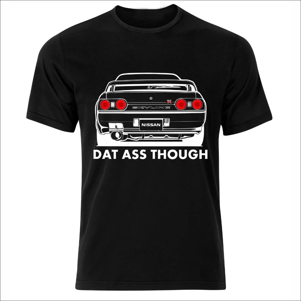 

100% Cotton Mens Summer Tops Tees R32 Gtr Skyline T-Shirt Jdm Though Funny Turbo Racer Drift Gift cool Tee Shirts