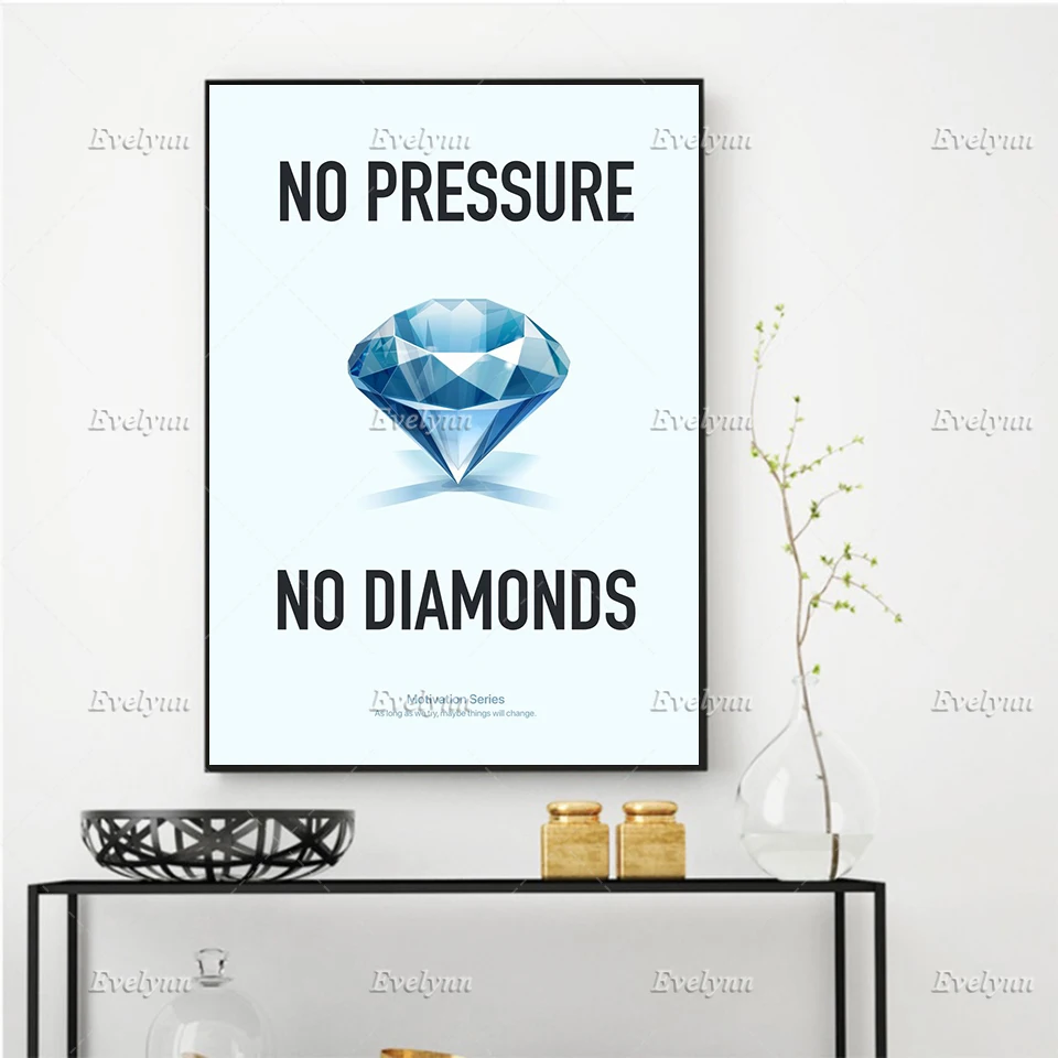 

Wall Art Canvas Painting No Pressure Inspirational,Motivational Quotes Poster Print Modular Pictures For Office Home Decor Frame