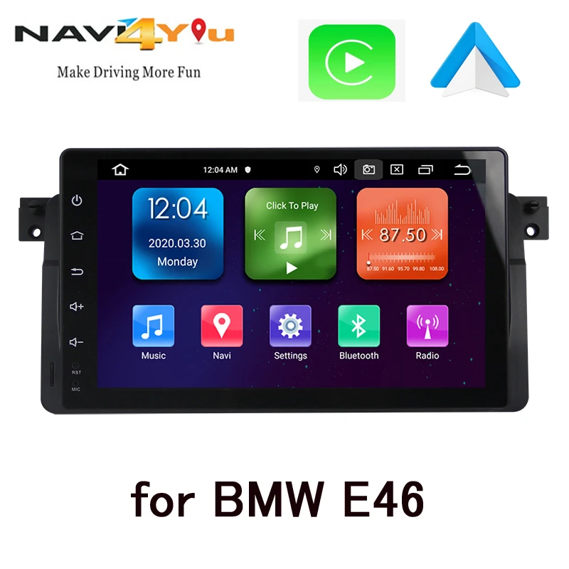 9 дюймов RK PX5 android10.0 Восьмиядерный Автомобильный мультимедийный плеер для BMW E46