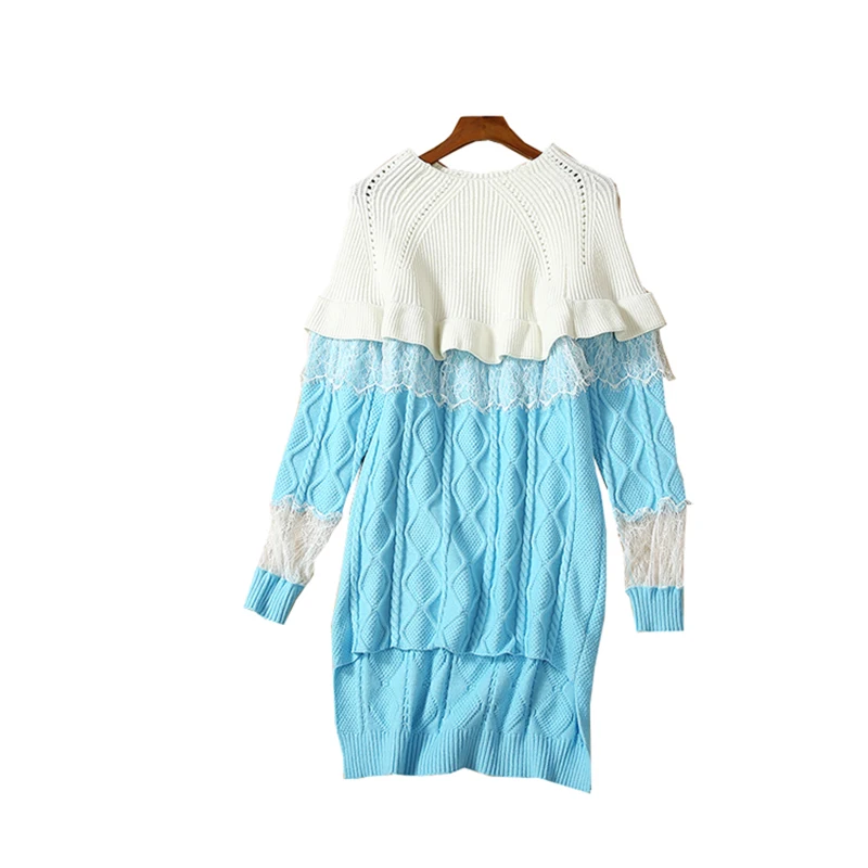 Высокое качество новинка 2019 подиумное платье женское с длинным рукавом цветной