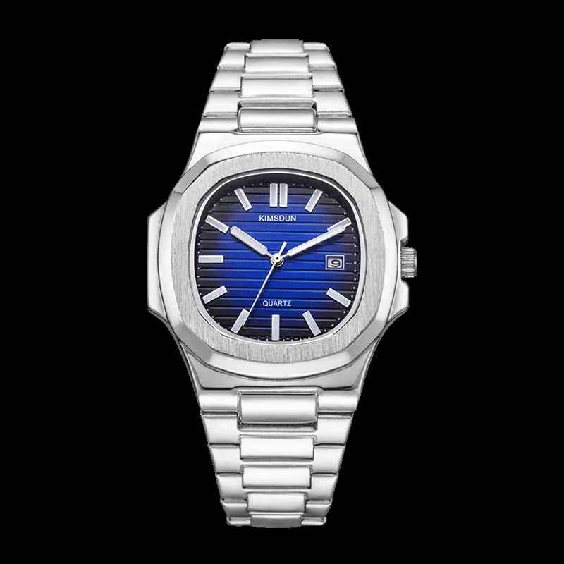 KIMSDUN Men's Watch Luxury Brand Top Quality 2021 Stainless Steel Timing Sport Waterproof Calendar Wristwatch Relogio Masculino