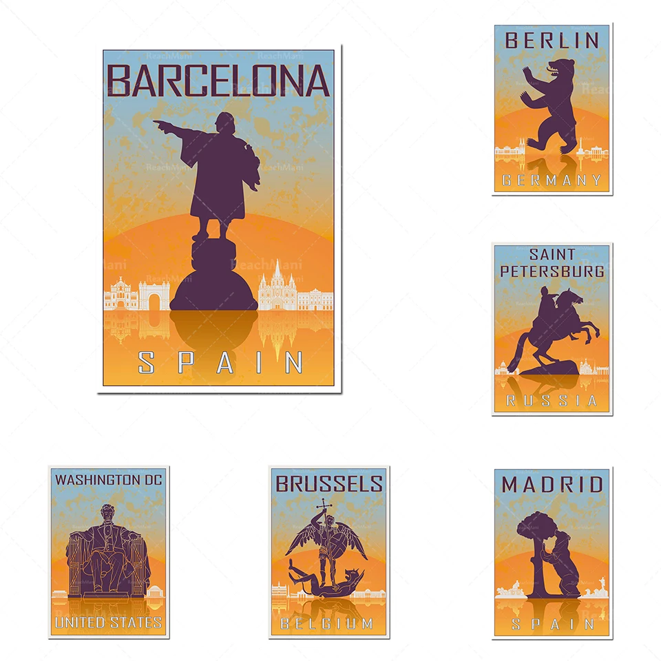 

Paris vintage landscape typographic poster