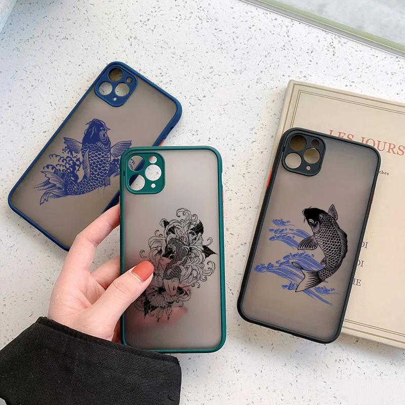 Carp Phone Case For iPhone 8 6s 7 Plus SE 2 Cyprinid Case For iPhone 11 12 13 Pro Max Mini X XR XS Max Shockproof Back Cover