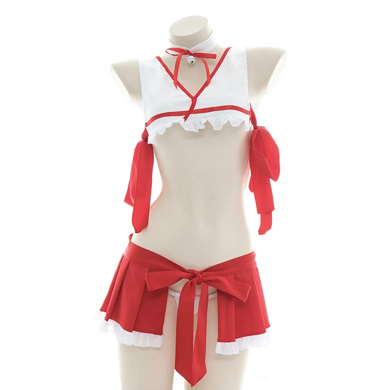 

Jimiko Anime Cosplay Erotic Costume Women Sexy Lingerie Set Crop+mini Skirt Bandage Plus Size Sleepwear Roleplay Witch Outfit