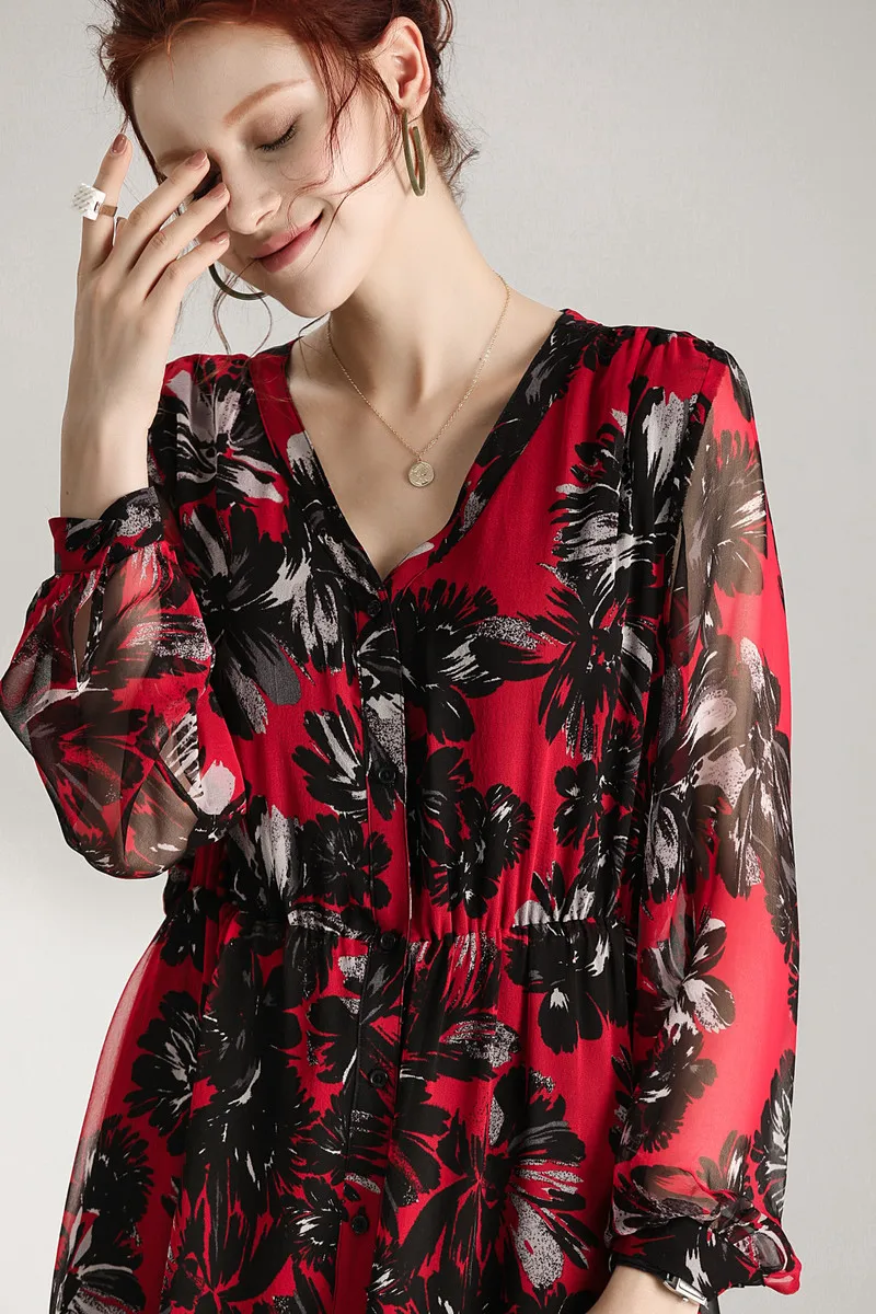 Женское слитное платье из натурального шелка летнее богемное тутового