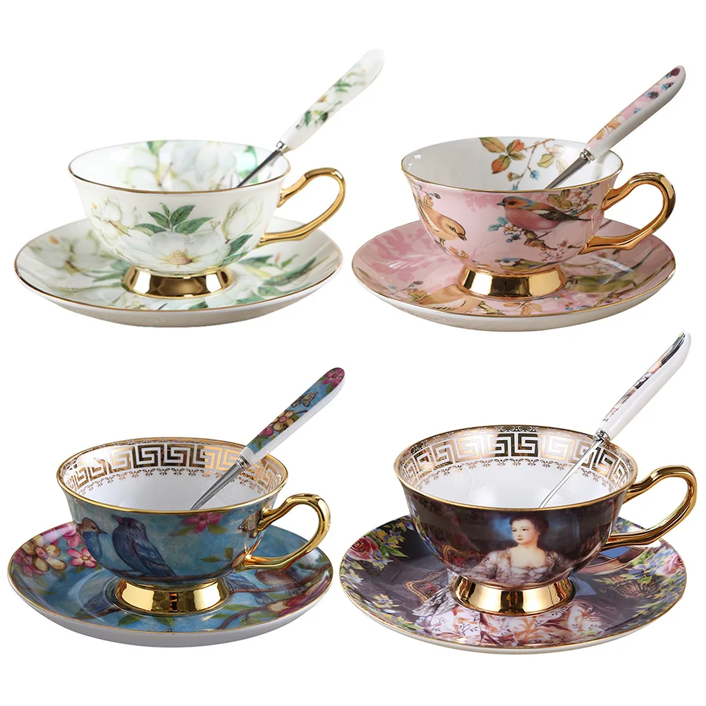 Европейский стиль с блюдцем ложка для молока кофейный набор термостойкий