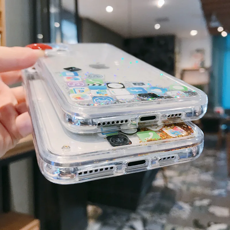 Милый чехол для iPhone 7, 7 Plus, 8 Plus, X, XS, MAX, XR, задняя крышка, мягкий Блестящий Защитный чехол для Apple 6, 6s Plus