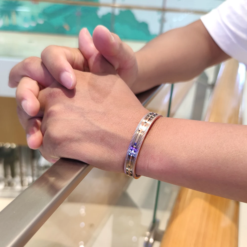 

Браслет Магнитный мужской из меди, брендовый регулируемый браслет для магнитной терапии артрита, с крестом