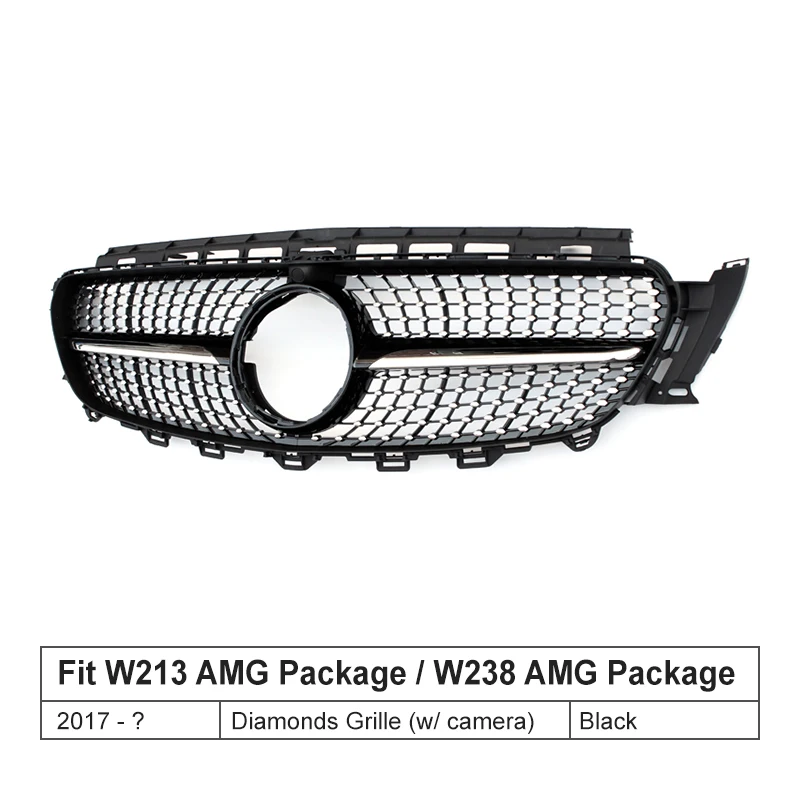 Diamonds style Бриллиантовая стильная решетка для Mercedes-Benz W213 W238 C238 для E класса седан купе спортивная модель+ передний бампер гоночный гриль - Цвет: Diamonds style