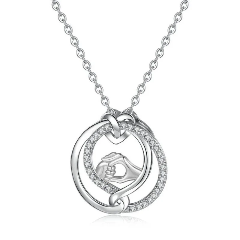 Модное сверкающее ожерелье с кубическим цирконием для мамы и ребенка