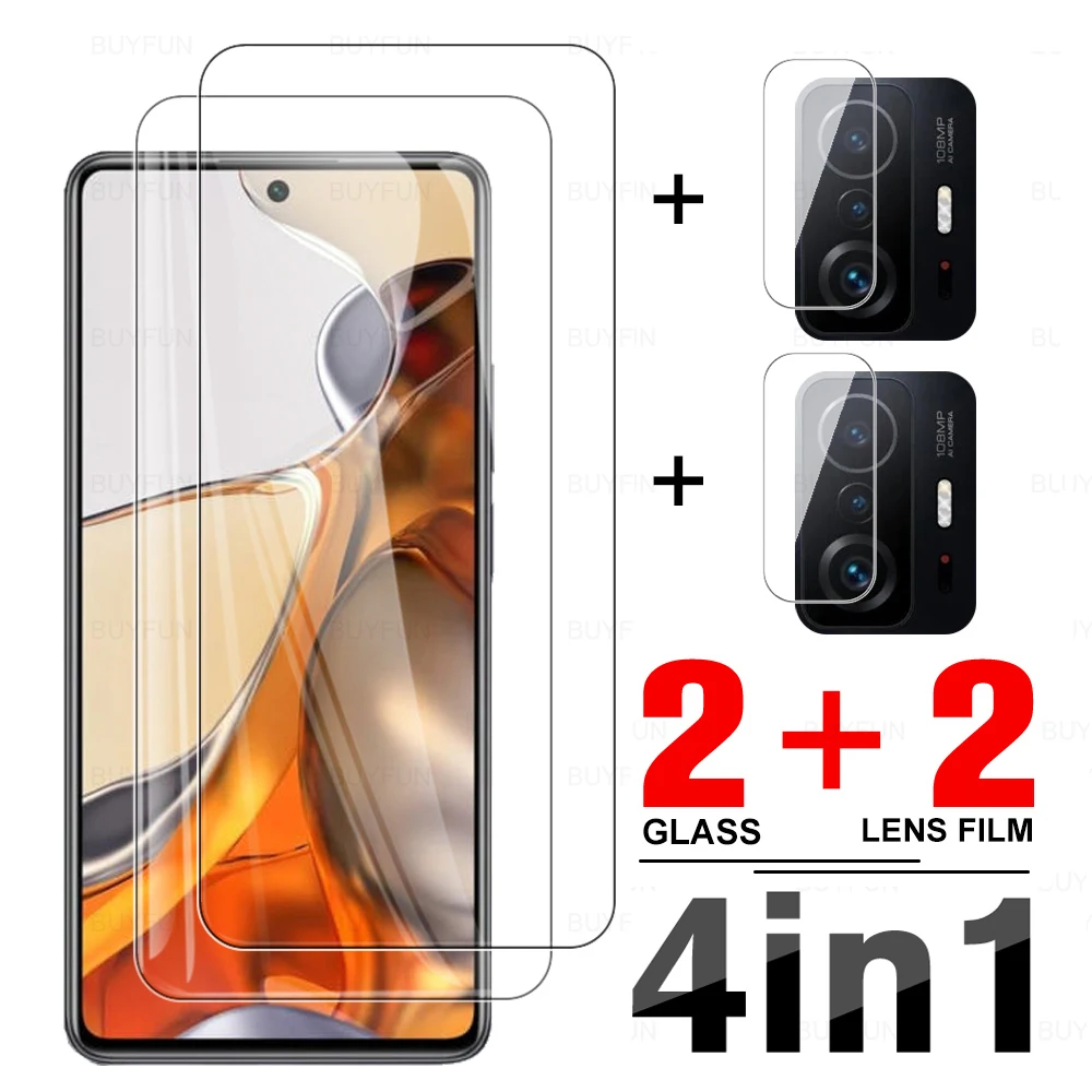

4in1 Tempered Glass For Xiaomi 11T Pro Camera Lens Protective Film For Xiamoi 11 Lite 5G NE 11i 10T Pro Screen Protective Glass