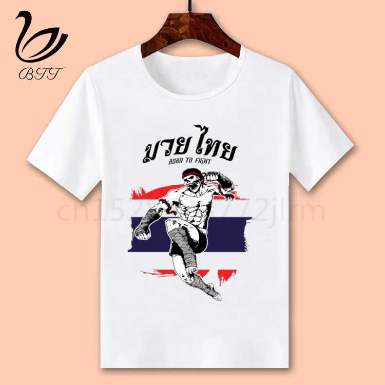 WhiteG Футболка «Fighting Muay Thai Fight», футболка с принтом с героями мультфильмов, дизайнерские Детские футболки, детская одежда с короткими рукавами - Цвет: WhiteG