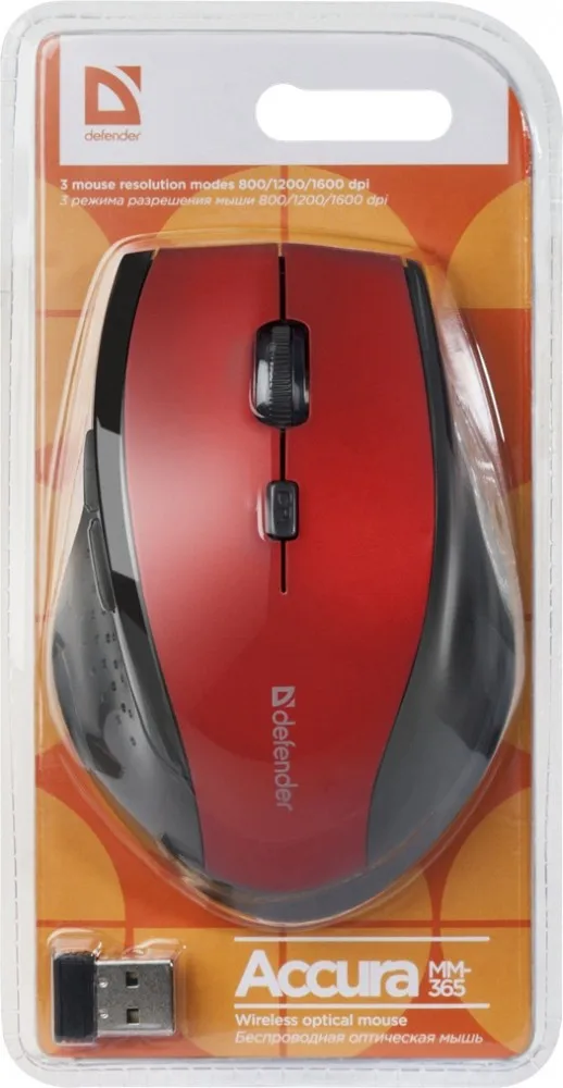 Мышь беспроводная Defender Accura MM-365 Red | Компьютеры и офис