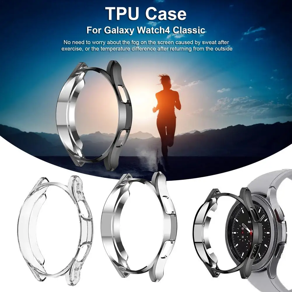 

Защитный чехол для Samsung Galaxy Watch4 Classic 46 мм, Мягкий защитный чехол из ТПУ с рамкой для Galaxy Watch4 Classic