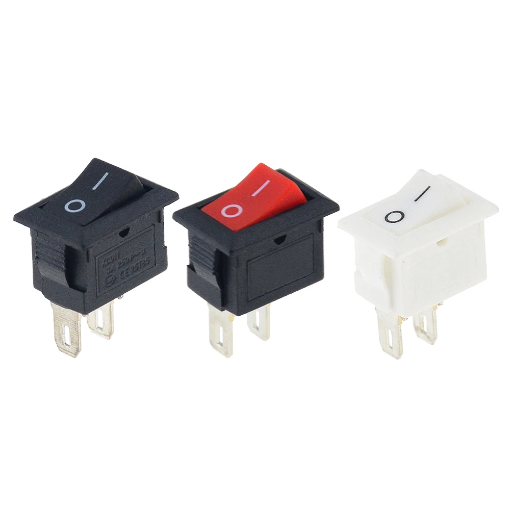 Кнопочный переключатель 10x15 мм SPST 2Pin 3A 250V KCD11 10 шт. кнопочный * 15 черный красный и