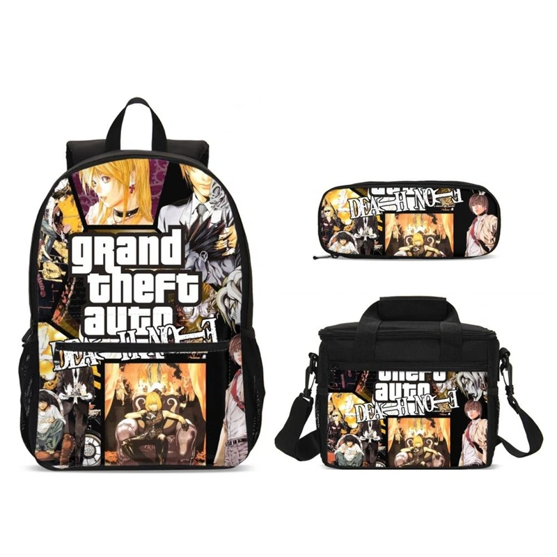 Новые школьные сумки с принтом в виде аниме тетрадь смерти рюкзаки для