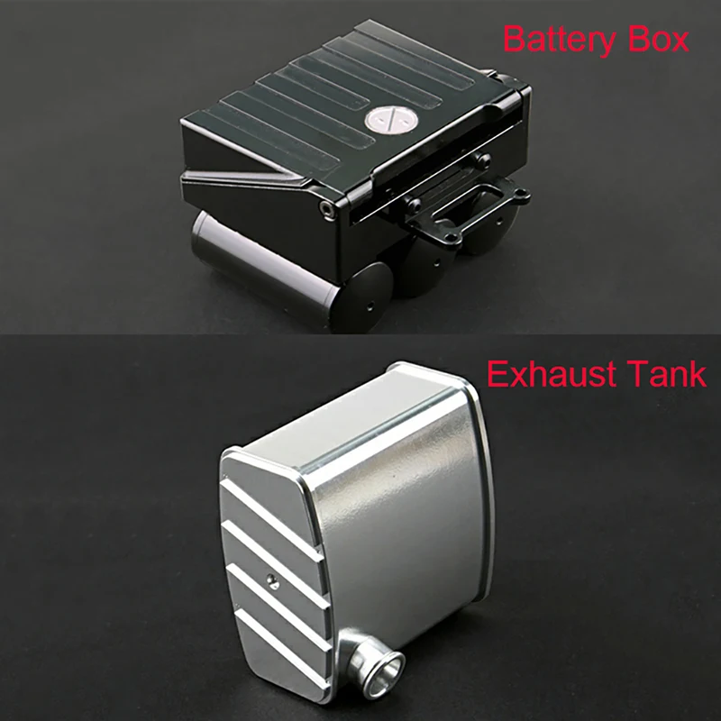 Enlarge LESU Metal Battery Tank Equipment Box Exhaust Tank for 1/16 RC Dumper Bruder Tractor Truck Model Accessories Toys for Boys
