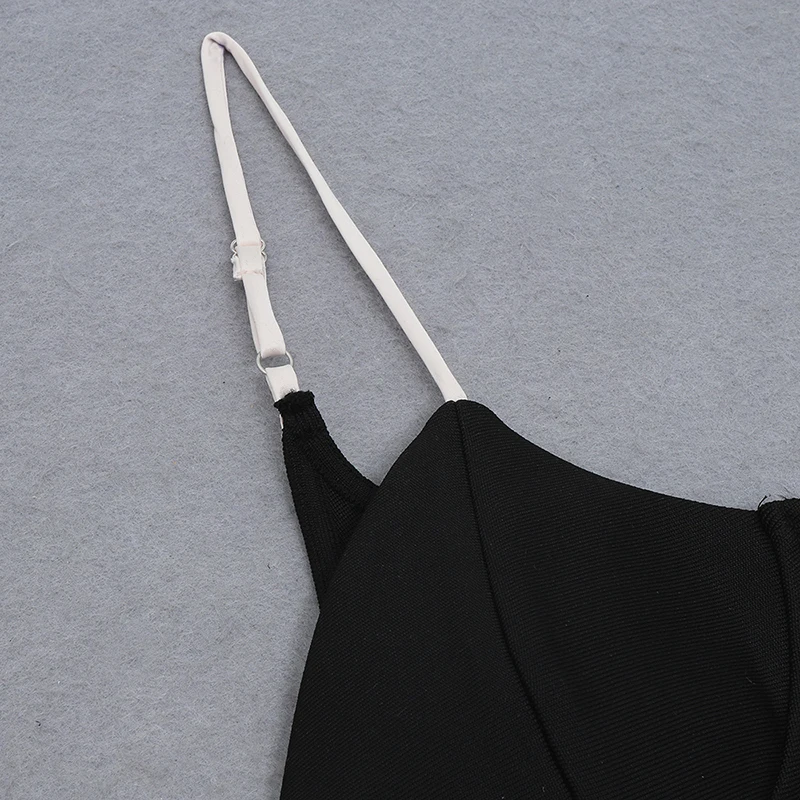 

Sexy Black Party Nightclub Dress 2021 Summer Hollow Out Casual Bodycon Spaghetti Strap Women Bandage Vestidos Femme Robe DH7511
