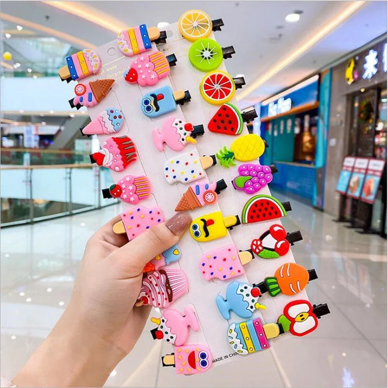 

30Pcs/Set Girls Hair Accessories Hair Clips Cute Hairclip Cartoon Hairpins Ice Cream Barrette Mini Headdress Hair Clips for Kids