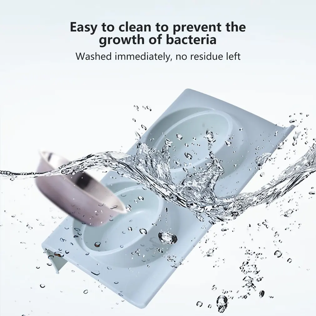 2021 двойная миска для собак и кошек кормушка домашних животных из нержавеющей