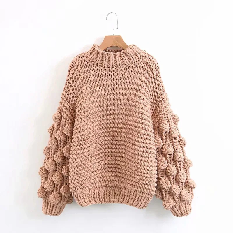 

Взрывоопасный осенне-зимний Новый ленивый ветряной тяжелый промышленный чистый трехмерный флуоресцентный Свободный дикий свитер ручной р...