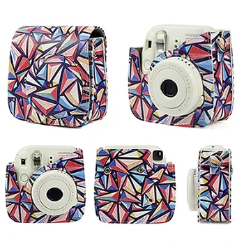 Rhombus Fujifilm Instax Mini camera Bag ColorfuI мгновенный аксессуар для камеры из искусственной кожи чехол с плечевым ремнем для Instax Mini 9 Min8 8 - Цвет: Rhombus