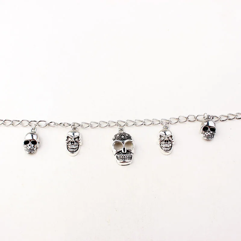 

Skull Ankle Bracelet for Women Gothic Skeleton Witchcraft Silver Color Bracelets on The Leg Summer Beach Chain Jewelry VGA006